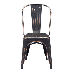 17.3" X 20.5" X 33.9" 2 Pcs Anti Black Gold Steel Dining Chair