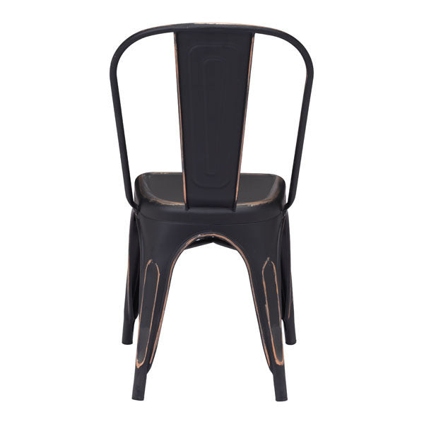 17.3" X 20.5" X 33.9" 2 Pcs Anti Black Gold Steel Dining Chair