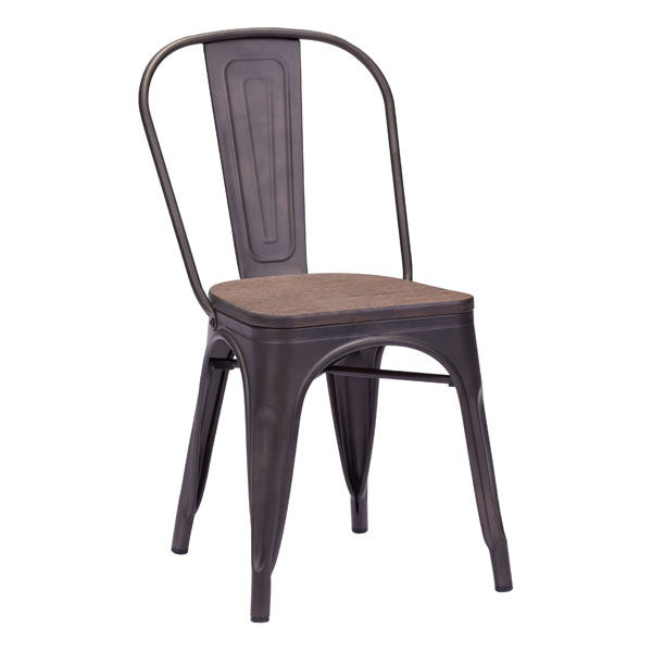 17.3" X 20.9" X 32.3" 2 Pcs Rusty Elm Wood Top Chair