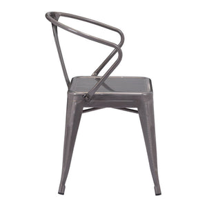 20" X 20.5" X 30.7" 2 Pcs Gunmetal Dining Chair