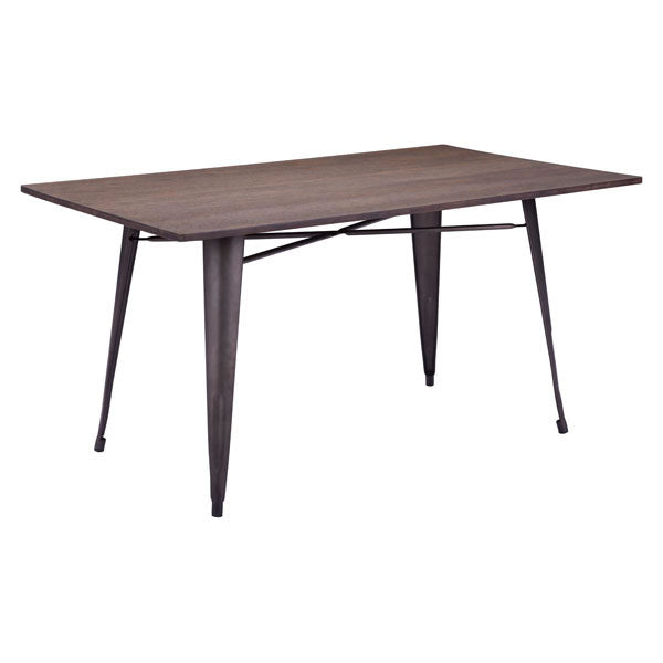 Dining Table Rustic Wood - Bamboo Steel