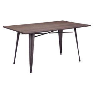 Dining Table Rustic Wood - Bamboo Steel
