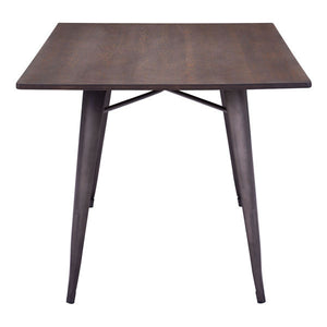 Dining Table Rustic Wood - Bamboo Steel