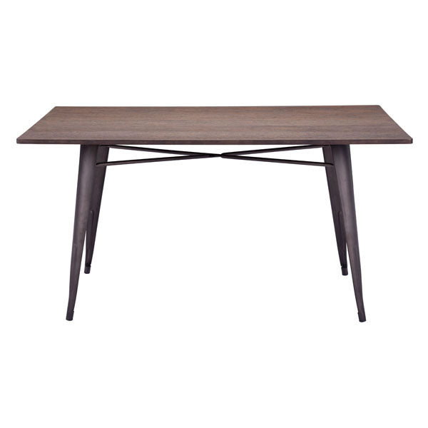 Dining Table Rustic Wood - Bamboo Steel