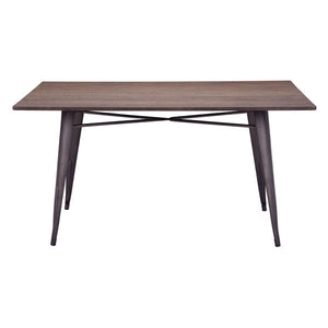 Dining Table Rustic Wood - Bamboo Steel