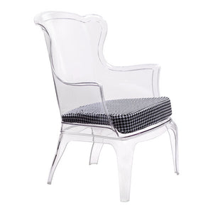 Black and White Houndstooth Seat Cushion