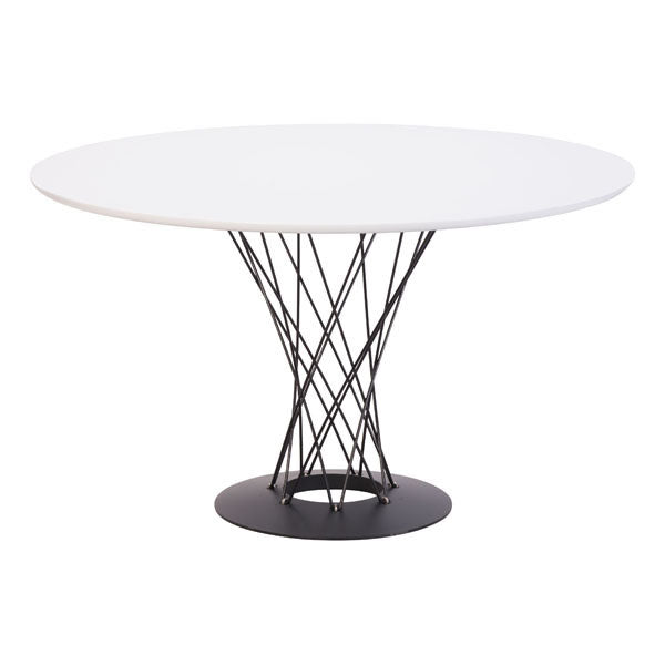 47" X 47" X 29" White Spiral Dining Table