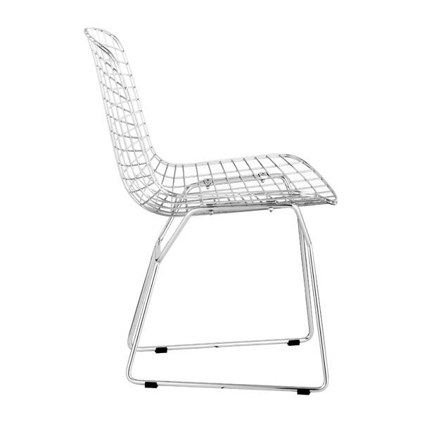 21.3" X 23" X 31.7" 2 Pcs Chromed Steel Wire Dining Chair Chrome