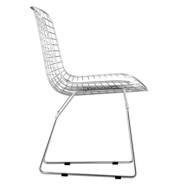 21.3" X 23" X 31.7" 2 Pcs Chromed Steel Wire Dining Chair Chrome