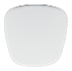 17" x 17" x 0.5" White, Leatherette, Chair Cushion