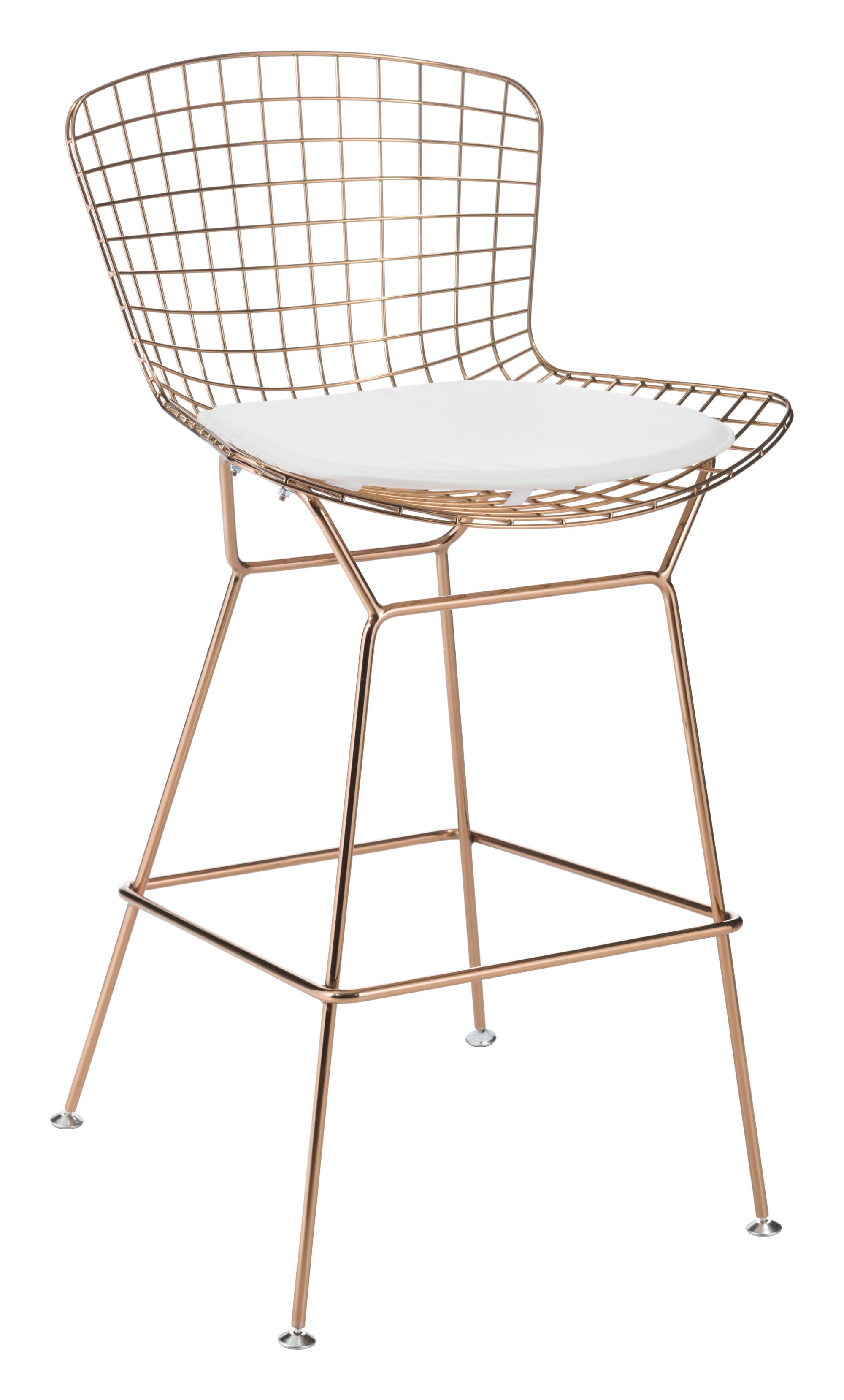 17" x 17" x 0.5" White, Leatherette, Chair Cushion