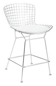 17" x 17" x 0.5" White, Leatherette, Chair Cushion