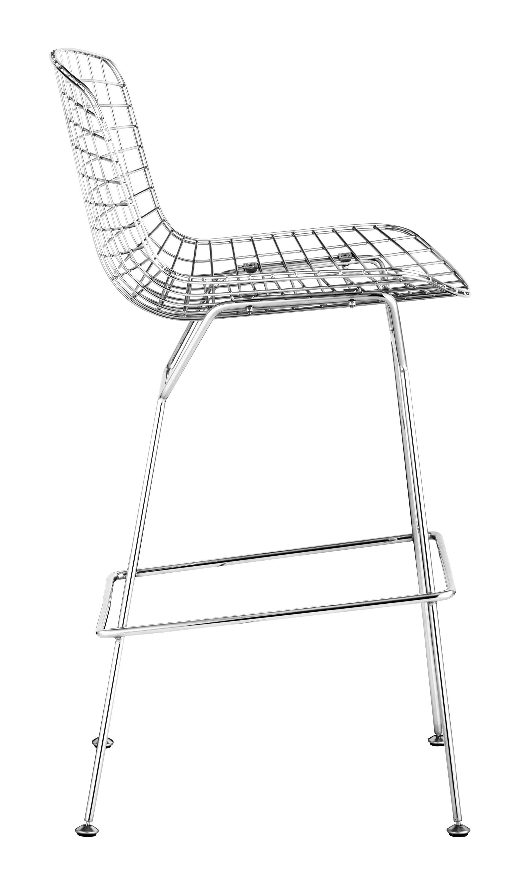 21.3" x 23" x 40" Chrome, Chromed Steel, Bar Chair - Set of 2