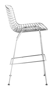 21.3" x 23" x 40" Chrome, Chromed Steel, Bar Chair - Set of 2