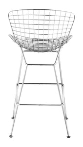 21.3" x 23" x 40" Chrome, Chromed Steel, Bar Chair - Set of 2