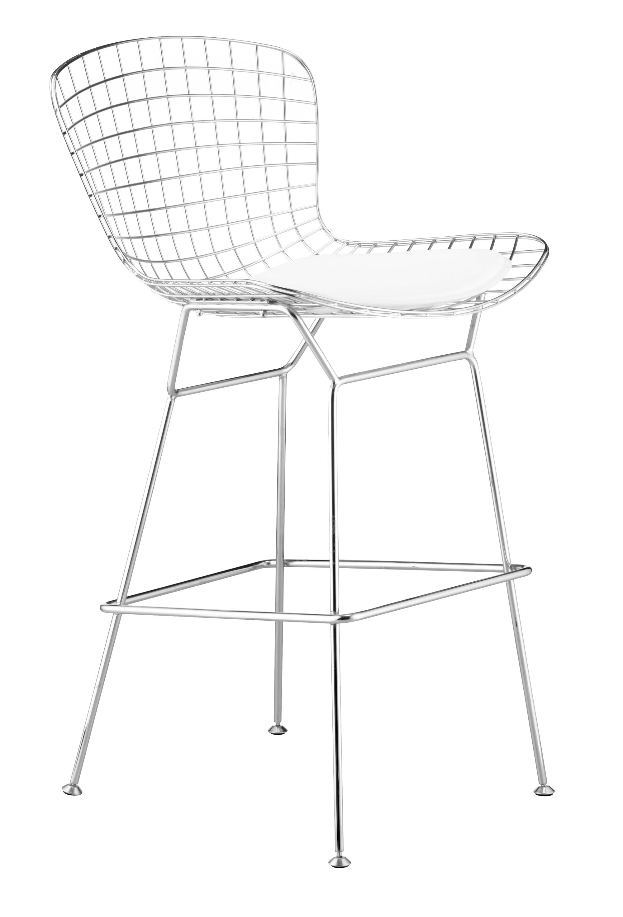 21.3" x 23" x 40" Chrome, Chromed Steel, Bar Chair - Set of 2