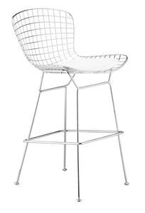 21.3" x 23" x 40" Chrome, Chromed Steel, Bar Chair - Set of 2