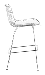 21.3" x 23" x 40" Chrome, Chromed Steel, Bar Chair - Set of 2