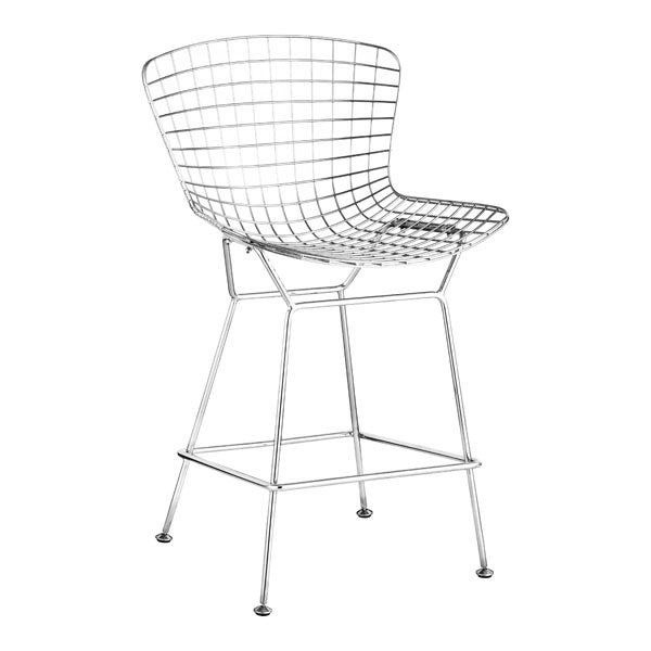 21.3" X 23" X 35.8" 2 Pcs Chrome Wire Counter Chair