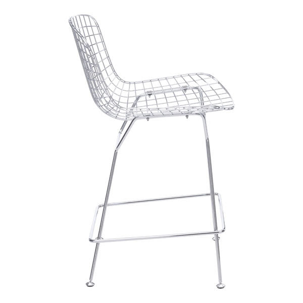 21.3" X 23" X 35.8" 2 Pcs Chrome Wire Counter Chair