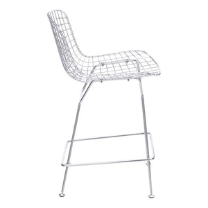 21.3" X 23" X 35.8" 2 Pcs Chrome Wire Counter Chair