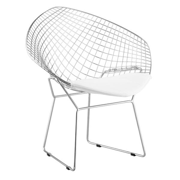 32.5" X 26.5" X 33" 2 Pcs White Leatherette Chromed Steel Dining Chair