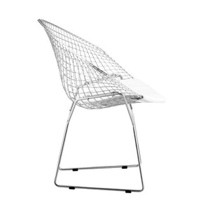 32.5" X 26.5" X 33" 2 Pcs White Leatherette Chromed Steel Dining Chair