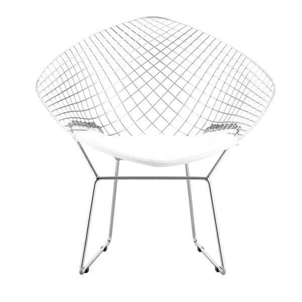32.5" X 26.5" X 33" 2 Pcs White Leatherette Chromed Steel Dining Chair
