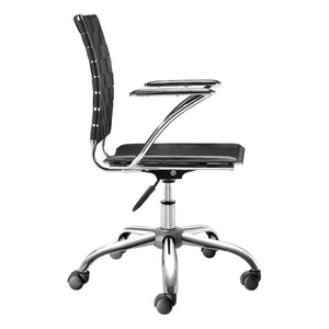 23" X 23" X 35" Black Leatherette Office Chair