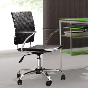 23" X 23" X 35" Black Leatherette Office Chair
