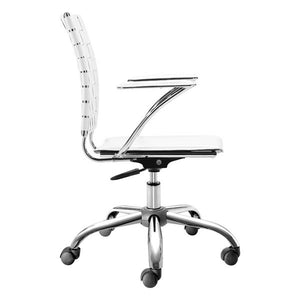 23" X 23" X 35" White Leatherette Office Chair