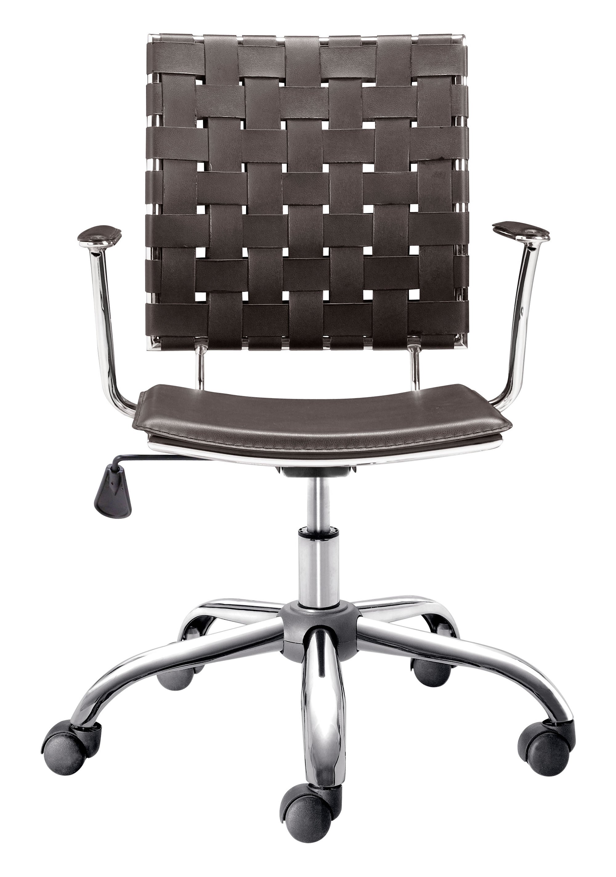 23" x 23" x 30" Espresso, Leatherette, Chromed Steel, Cross Office Chair
