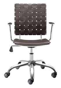 23" x 23" x 30" Espresso, Leatherette, Chromed Steel, Cross Office Chair