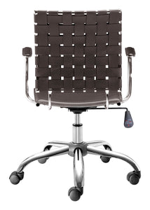 23" x 23" x 30" Espresso, Leatherette, Chromed Steel, Cross Office Chair
