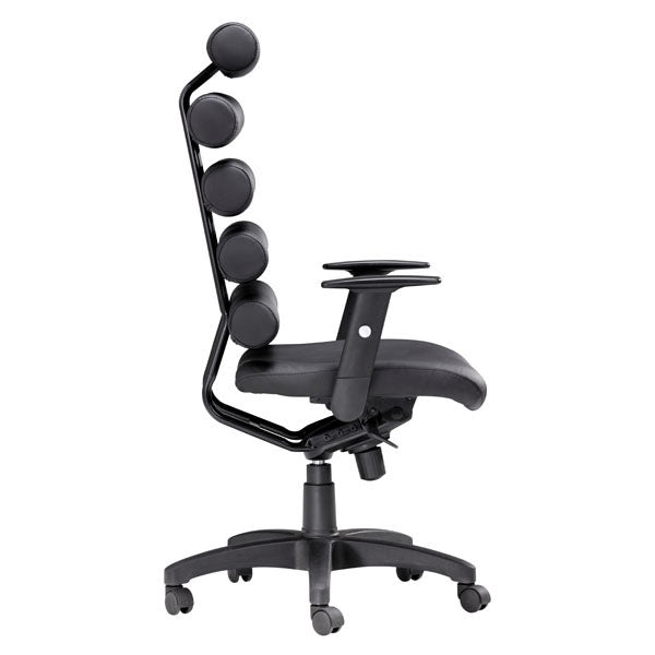 25" X 23.5" X 48.5" Black Leatherette Office Chair