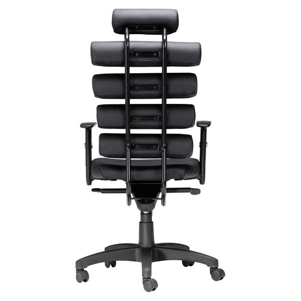 25" X 23.5" X 48.5" Black Leatherette Office Chair