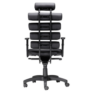 25" X 23.5" X 48.5" Black Leatherette Office Chair