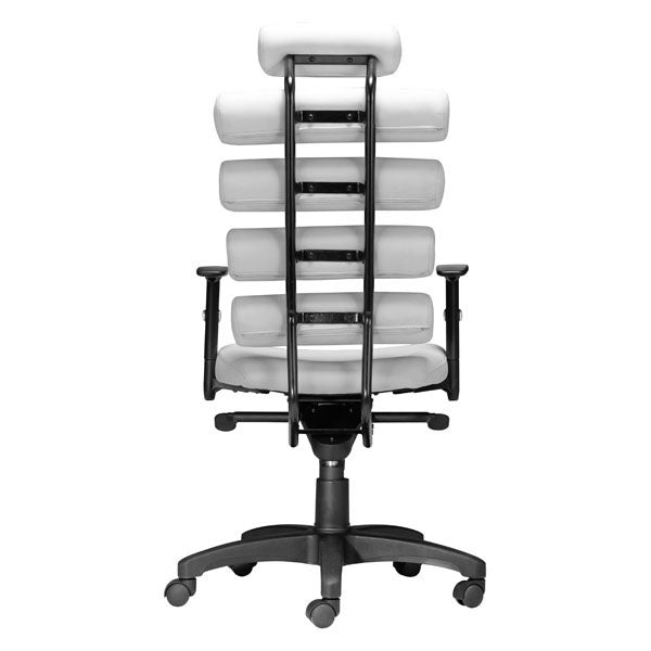 25" X 23.5" X 48.5" White Leatherette Office Chair