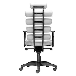 25" X 23.5" X 48.5" White Leatherette Office Chair