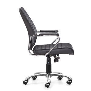 25" X 23.5" X 40.5" Black Leatherette Low Back Office Chair