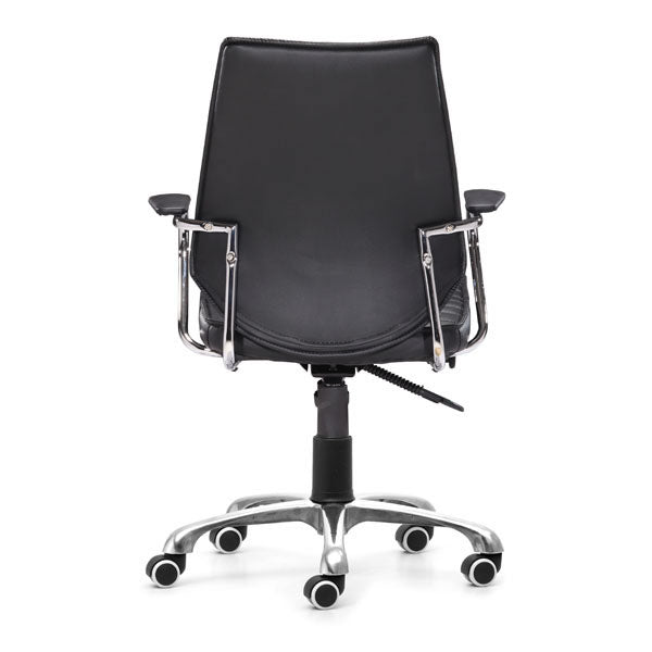 25" X 23.5" X 40.5" Black Leatherette Low Back Office Chair