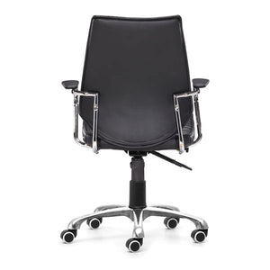 25" X 23.5" X 40.5" Black Leatherette Low Back Office Chair