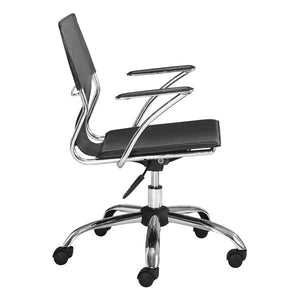 22" X 23" X 33" Black Leatherette Office Chair