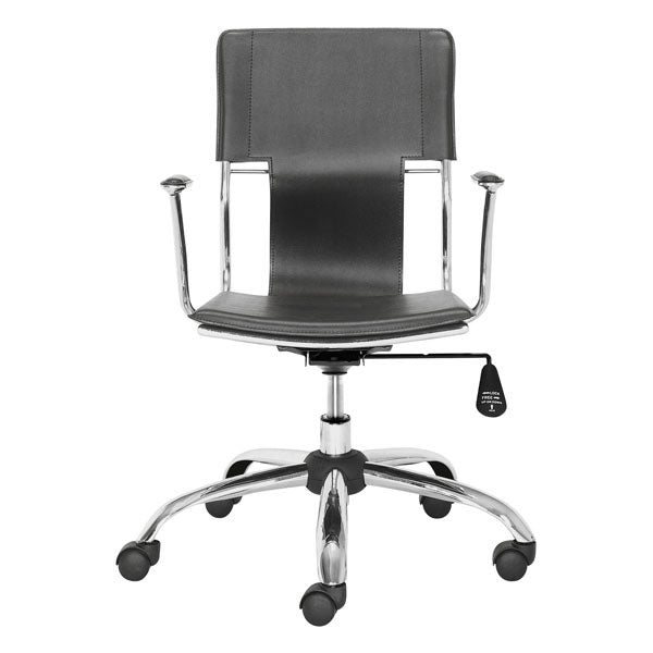 22" X 23" X 33" Black Leatherette Office Chair