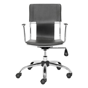 22" X 23" X 33" Black Leatherette Office Chair