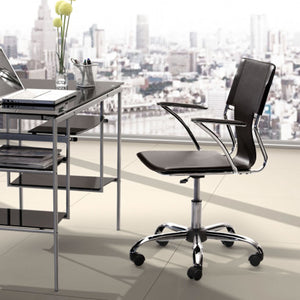 22" X 23" X 33" Black Leatherette Office Chair