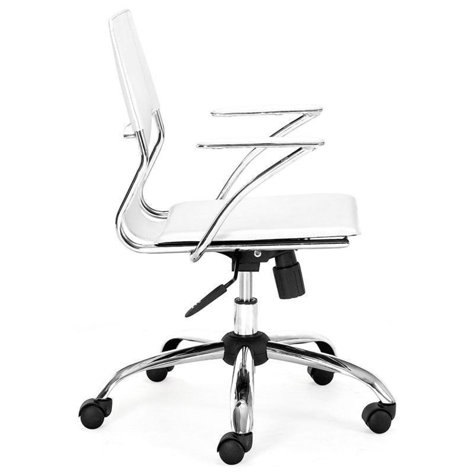22" X 23" X 37" White Leatherette Office Chair