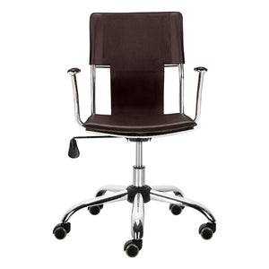22" X 23" X 37" Espresso Leatherette Office Chair