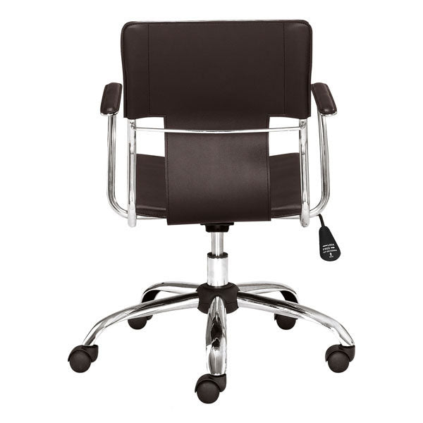 22" X 23" X 37" Espresso Leatherette Office Chair