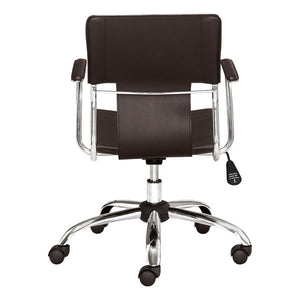 22" X 23" X 37" Espresso Leatherette Office Chair